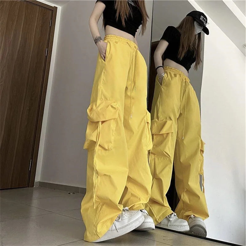 Cargo Pants High Waist Women Streetwear Hip Hop Y2K Trousers Loose Casual American Style 90S Pockets Fashion Female Pants