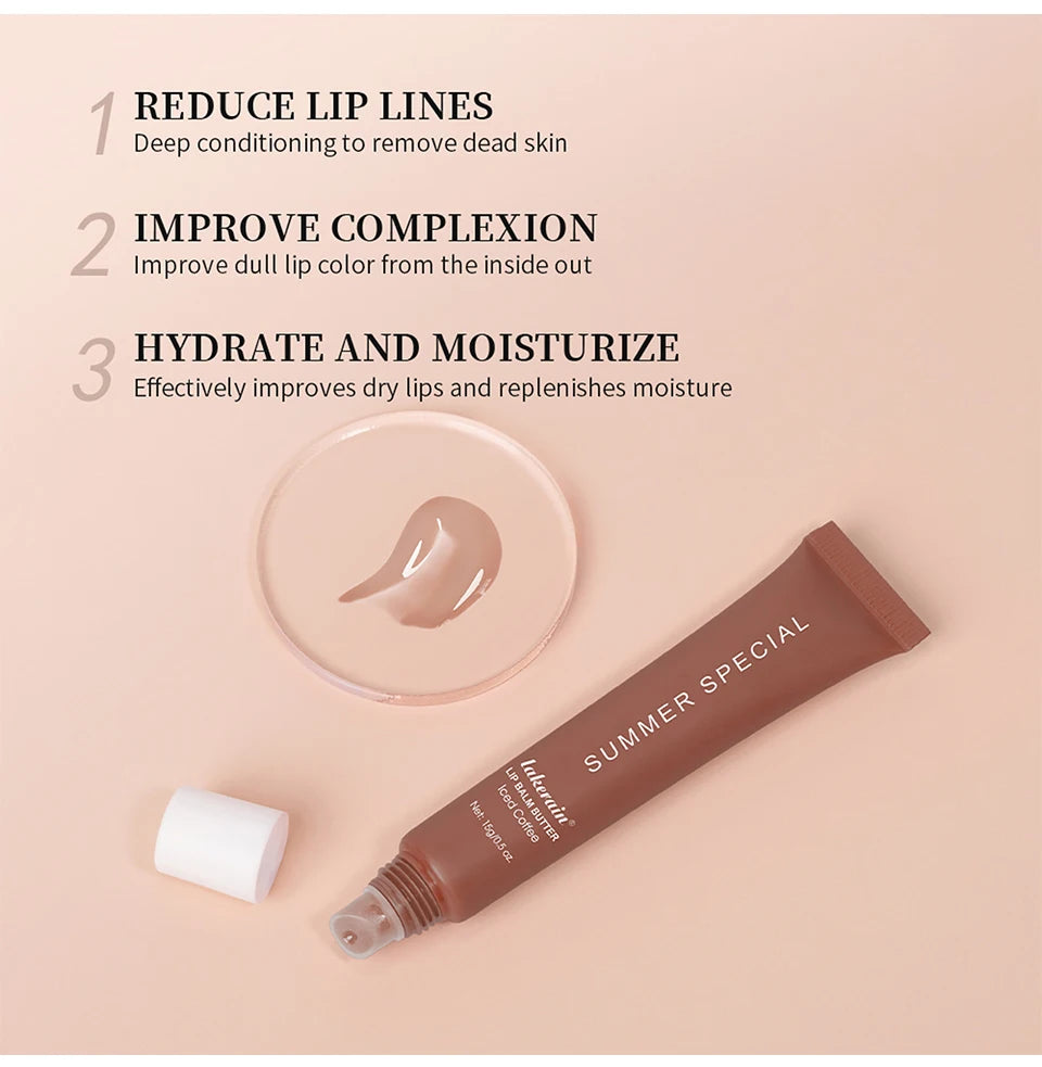 Summer Lip Balm Moisturizing Mirror Lip Gloss Lip Vanilla Mint Iced Coffee Cake Smell Lipstick Transparent Lip Oil  Makeup