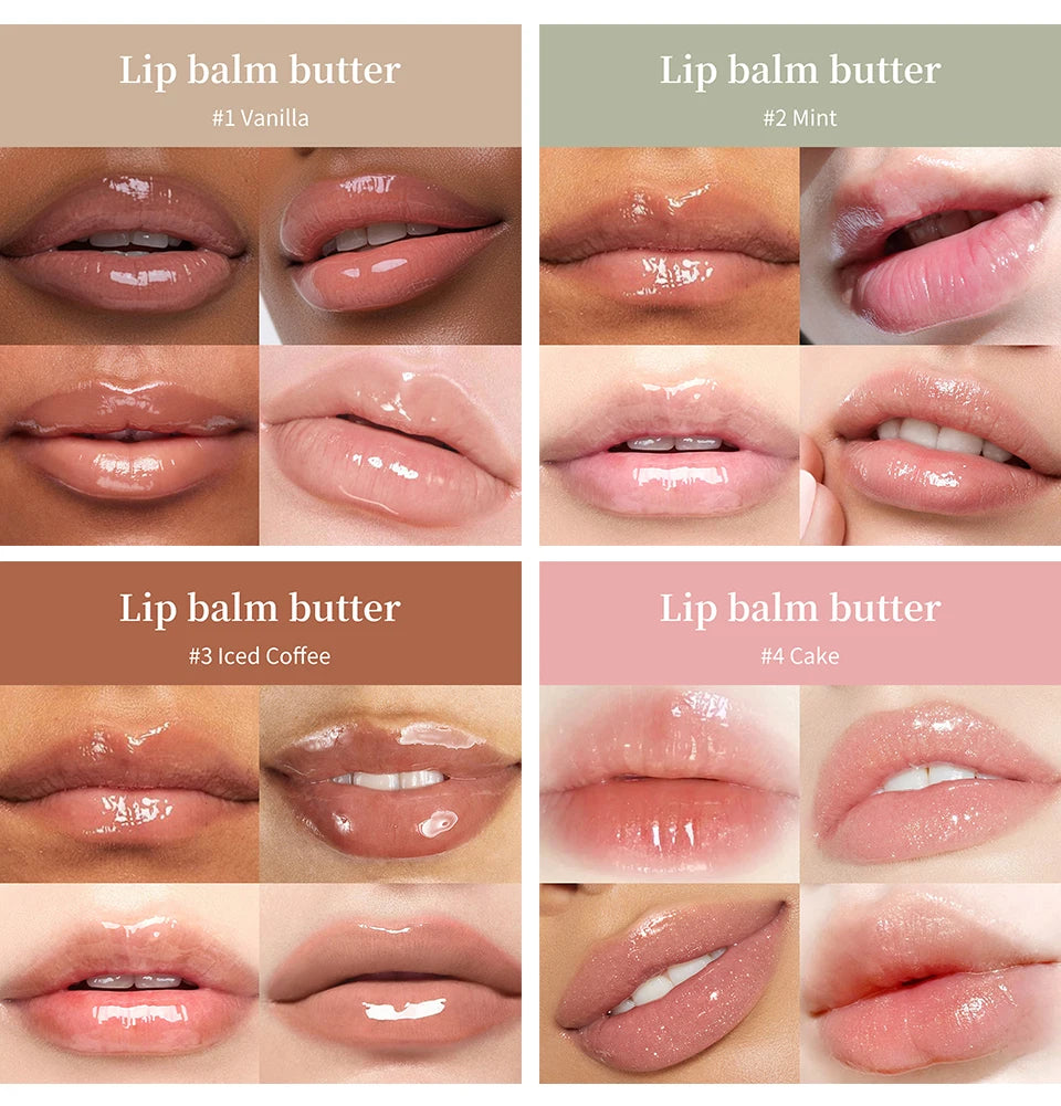 Summer Lip Balm Moisturizing Mirror Lip Gloss Lip Vanilla Mint Iced Coffee Cake Smell Lipstick Transparent Lip Oil  Makeup