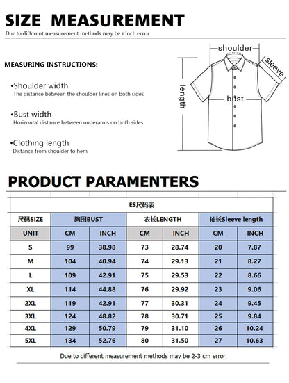 2024 Men Summer Casual Vacation All-Over Printed Short-Sleeved Shirt With Scattered Fashion Top Loose Men Clothing simple design