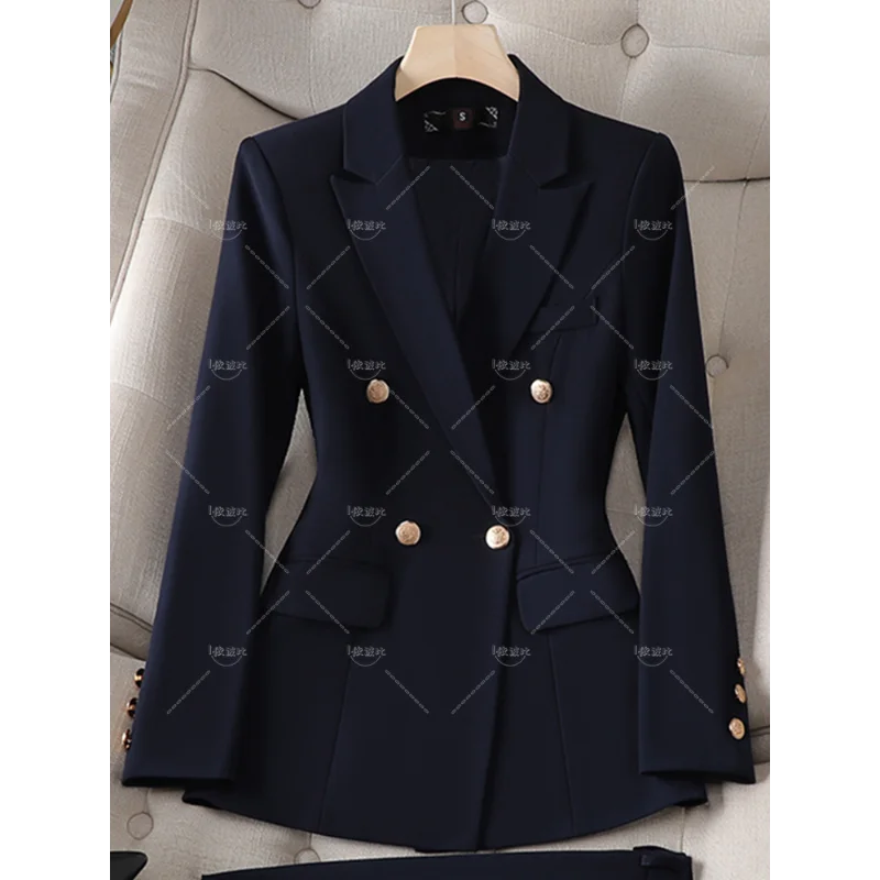 Gray Navy Black Formal Blazer Women Ladies Female Long Sleeve Single Breasted Solid Work Wear Jacket