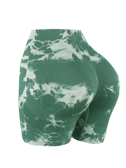 Women's Tie-Dye Yoga Shorts Leggings For High Waist Seamless Cycling Jogging Fitness Push Up Sports Gym Shorts Pants