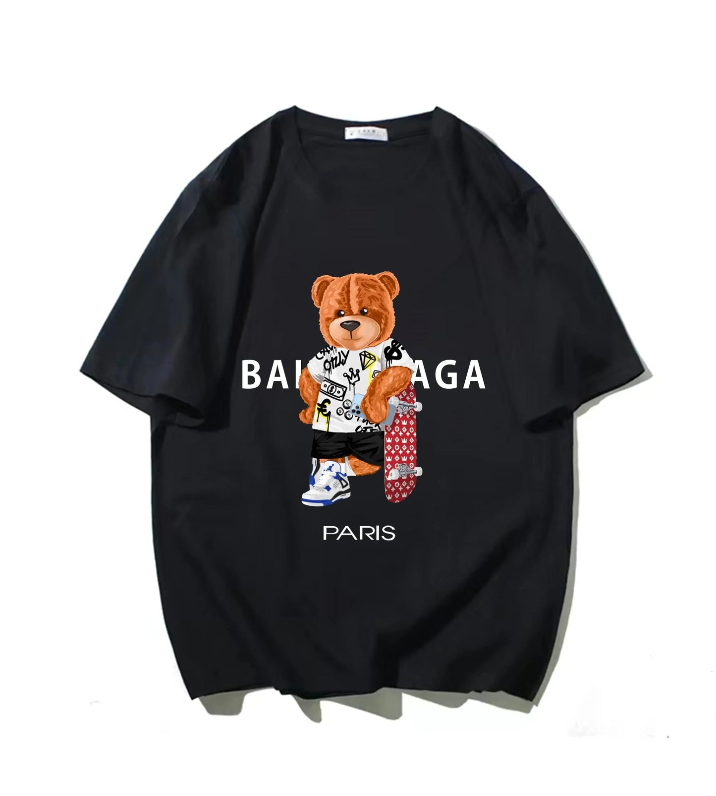 100%Cotton Women's T-Shirt for Women Bear Letter Printing Short Sleeve Summer Top Quality Luxury Brand Tees Female Streetwear