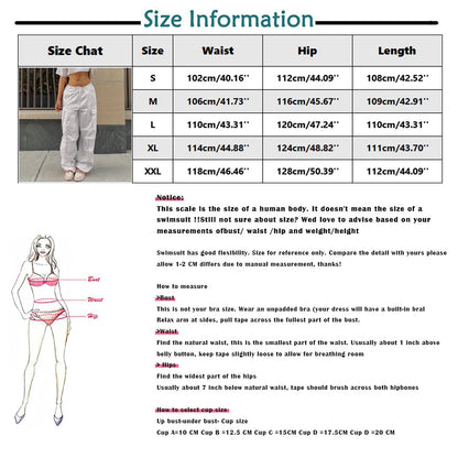 Y2K Women's Straight Cargo Pants With Pockets Loose Wide Leg Pants Hip Hop Sweatpants Casual Trousers Streetwear Pantalones