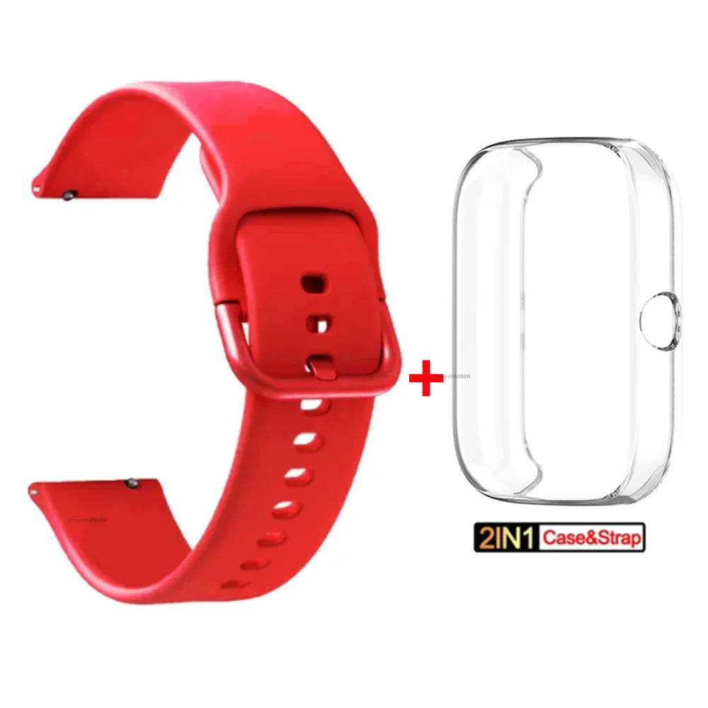 Silicone Strap + TPU Case for Amazfit Bip 3 Pro Smart watch Strap Bracelet for Huami Amazfit Bip 3 Wristband Accessories Band