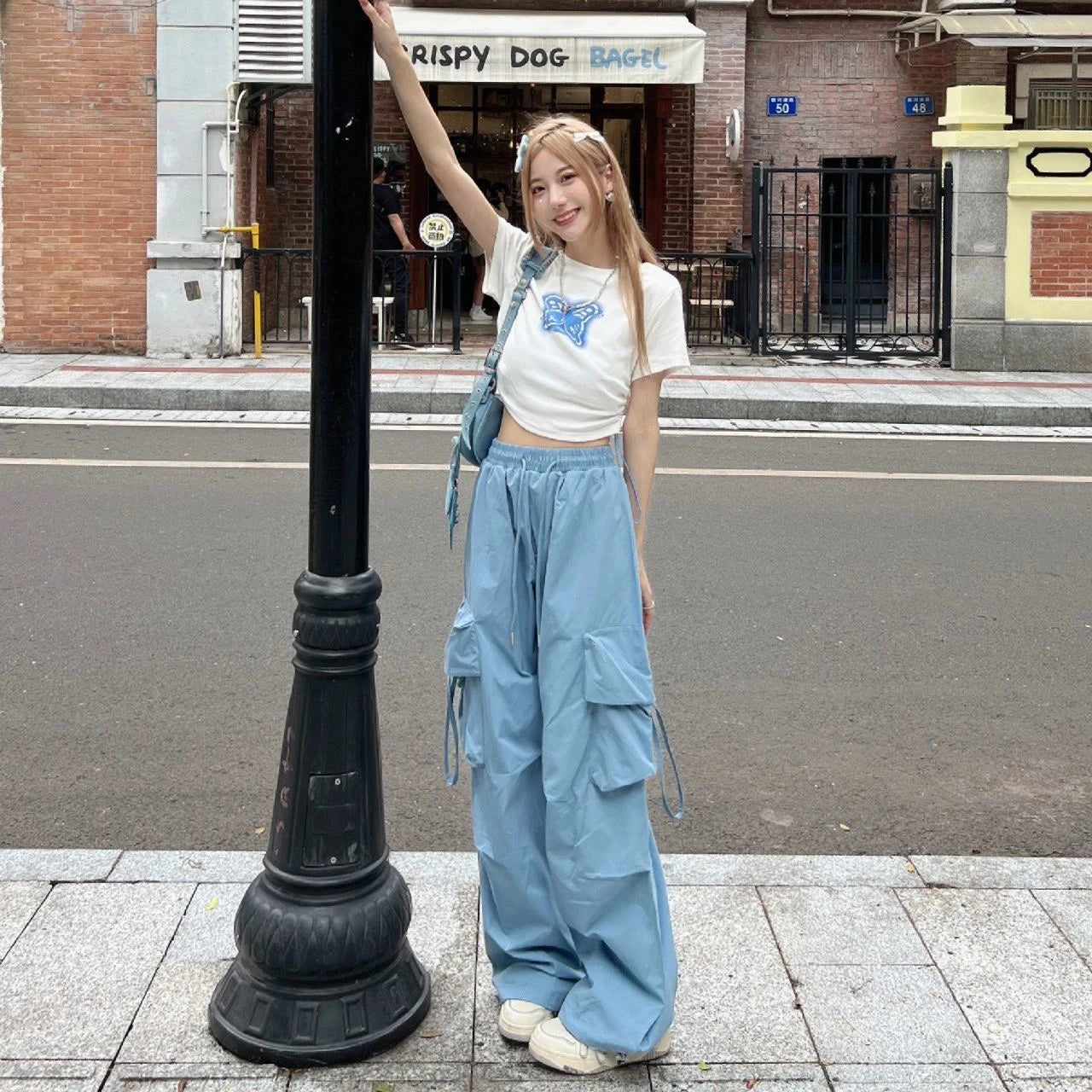 Y2k Cargo Pants Women Streetwear Casual Wide Leg Pants Harajuku Vintage Solid Baggy Straight Trousers Ladies Oversize Sweatpants