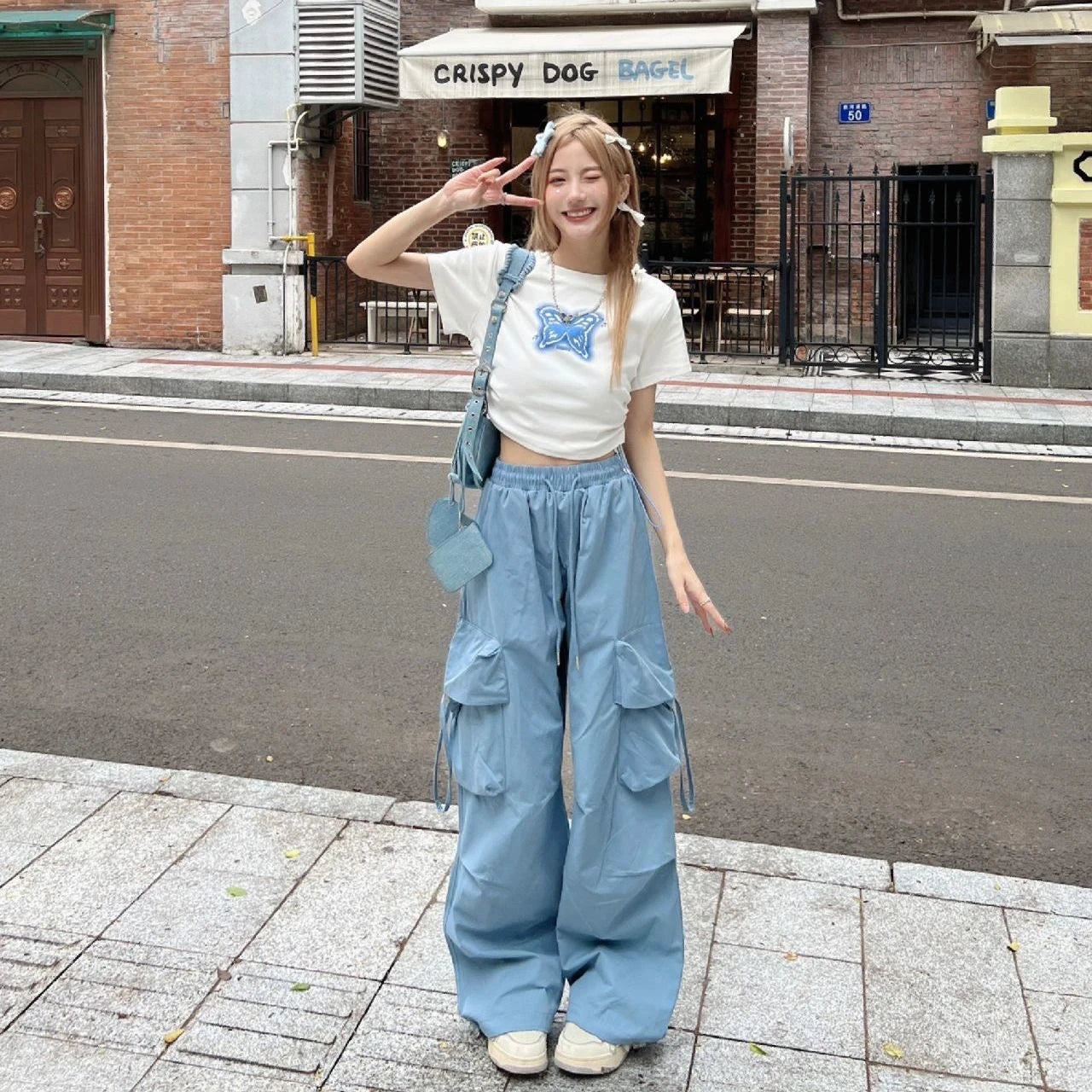 Y2k Cargo Pants Women Streetwear Casual Wide Leg Pants Harajuku Vintage Solid Baggy Straight Trousers Ladies Oversize Sweatpants