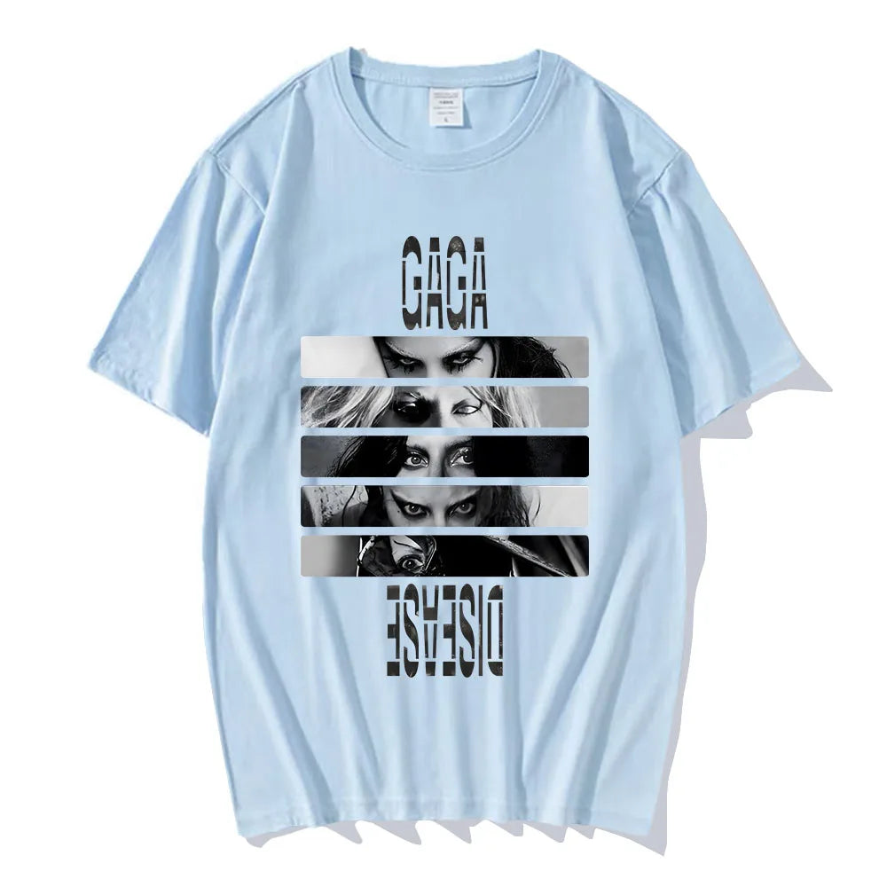 Lady Gaga Disease Printing T-shirt Men/Women Clothing Casual Short Sleeve Summer Spring Tee-shirt Ropa Hombre Streetwear Tees