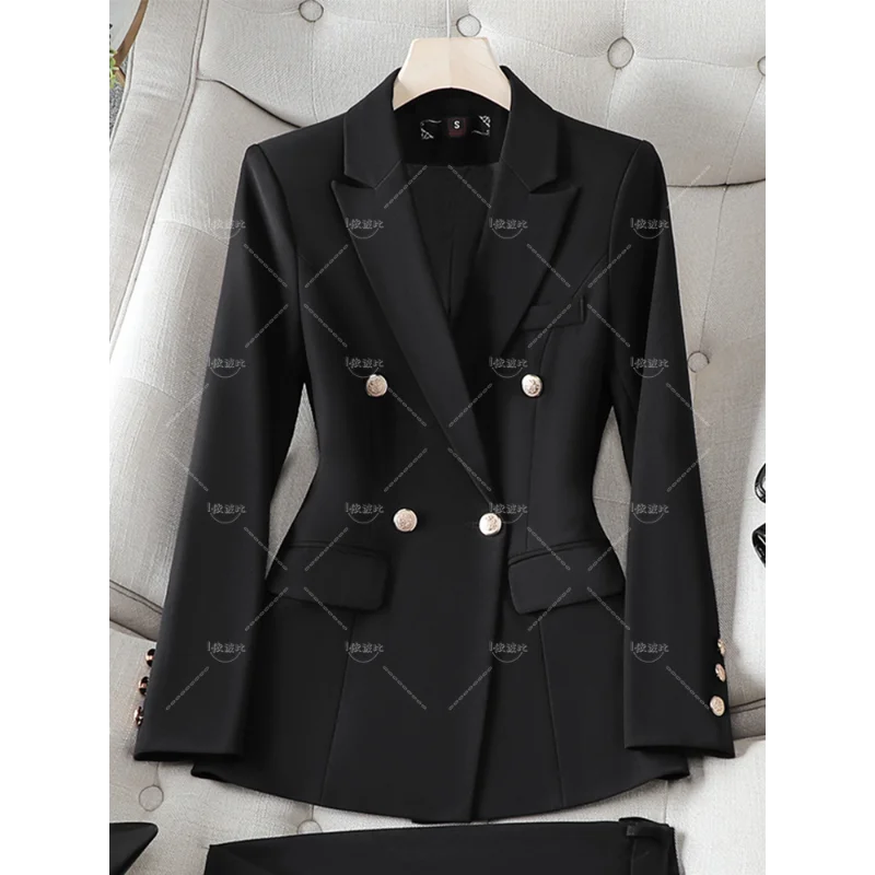 Gray Navy Black Formal Blazer Women Ladies Female Long Sleeve Single Breasted Solid Work Wear Jacket