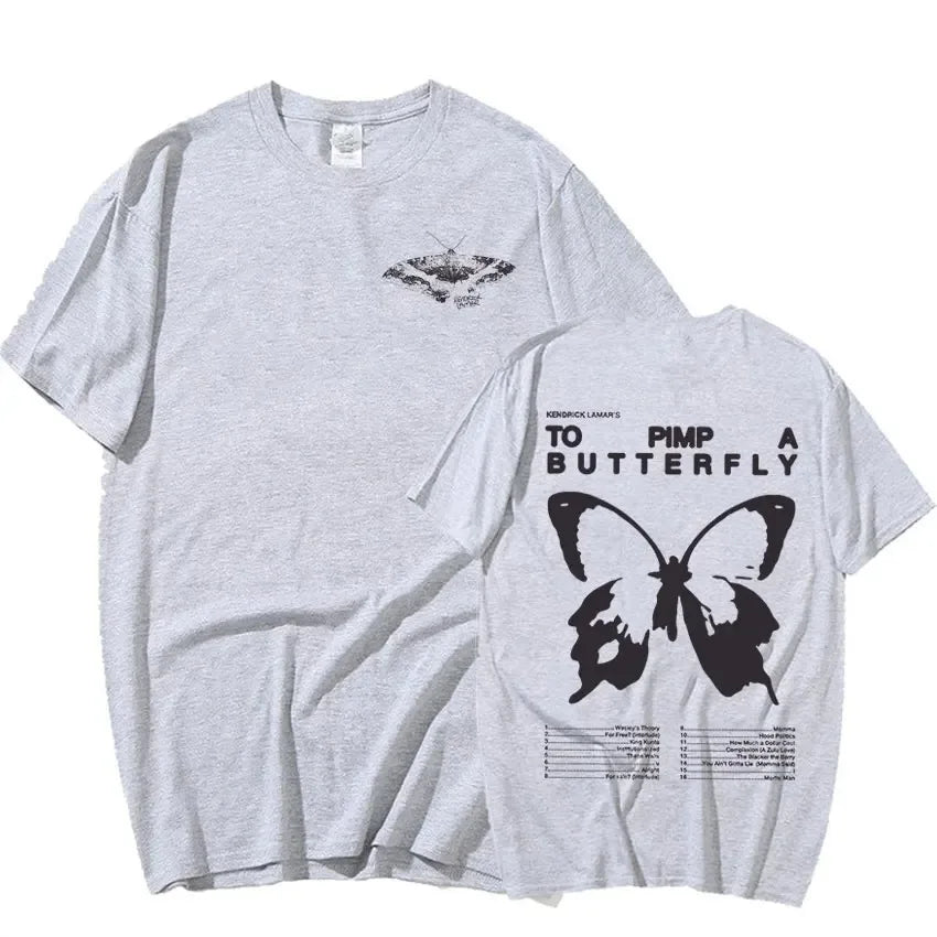 Kendrick Lamar To Pimp A Butterfly Graphic T Shirt Men's Rapper Hip Hop Trend Streetwear T-shirt Unisex Cotton Oversized Tees 24