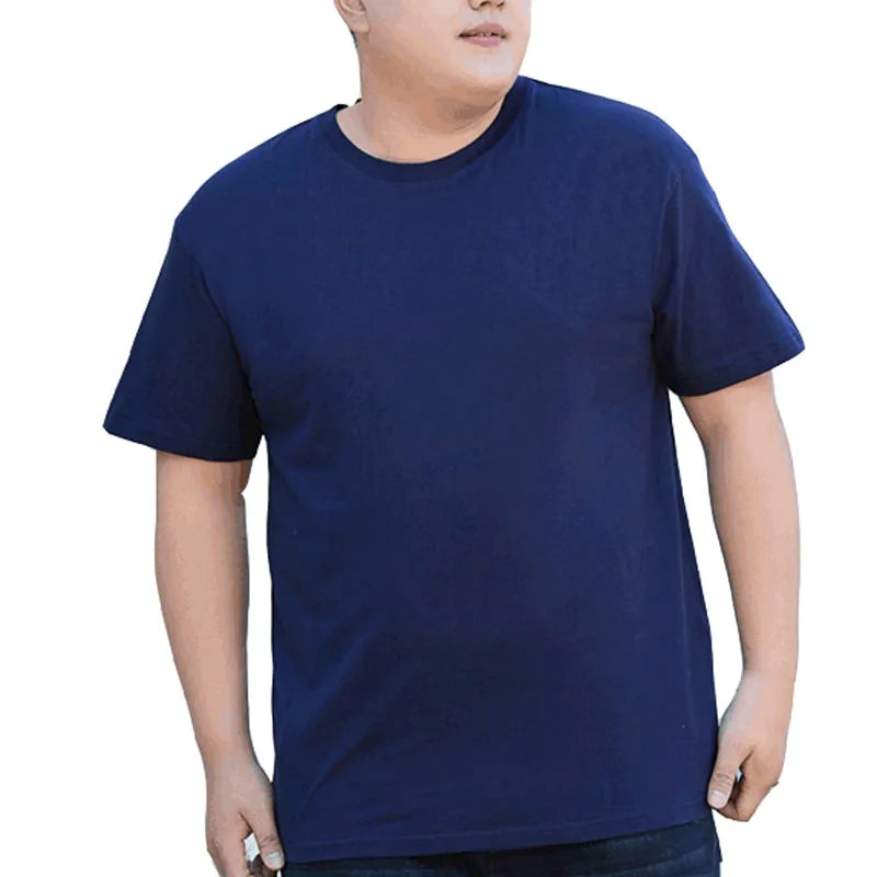 Summer 170kg Oversized T-shirt Men 5XL 6XL 7XL 8XL 9XL 10XL 12XL 100% Cotton Loose T-shirt