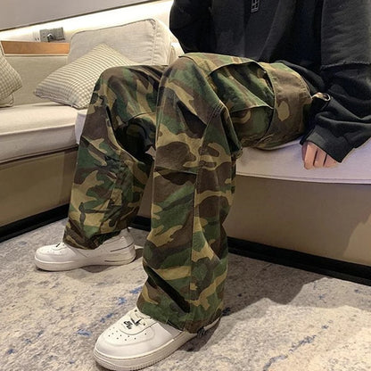 Y2K High Waist Camouflage Cargo Pants Women Fashion Bf Hip Hop Streetwear Loose Wide Leg Trousers Vintage Casual Jogging Pants
