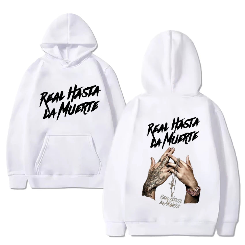 Hot sale Anuel Aa Real Hasta La Muerte Album print Hoodie Men Women vintage Casual Sweatshirt Unisex Fleece Long sleeve pullover