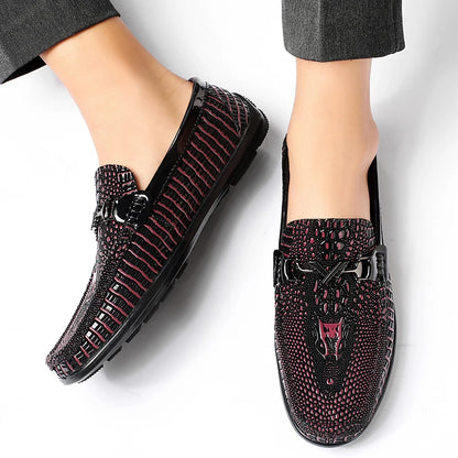 Trendy Brand Men's Genuine Leather Shoes Luxurious Banquet Dress Shoes Men's Low Top Loafers Casual Walking Shoes Big Size：36-47