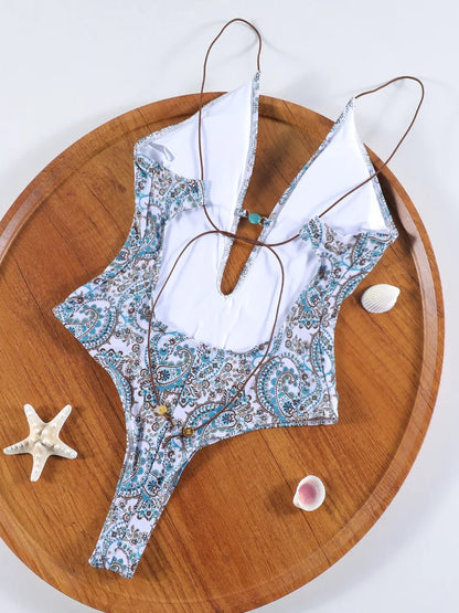 ZRTAK Sexy One Piece Swimsuit Female Sexy Women Monokini Swimwear 2024 Bandage Bathing Suit Pleated Biquini Vintage Beachwear