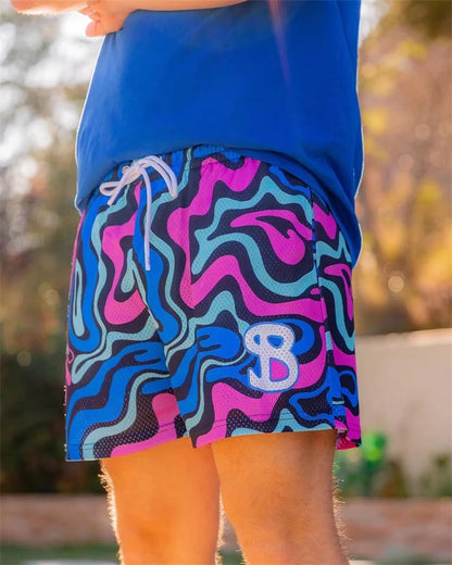 2024 BUCKETSQUAD Summer Mesh Basketball Shorts Men's Quick Drying Loose Sports Shorts Casual Trendy Running Beach Shorts