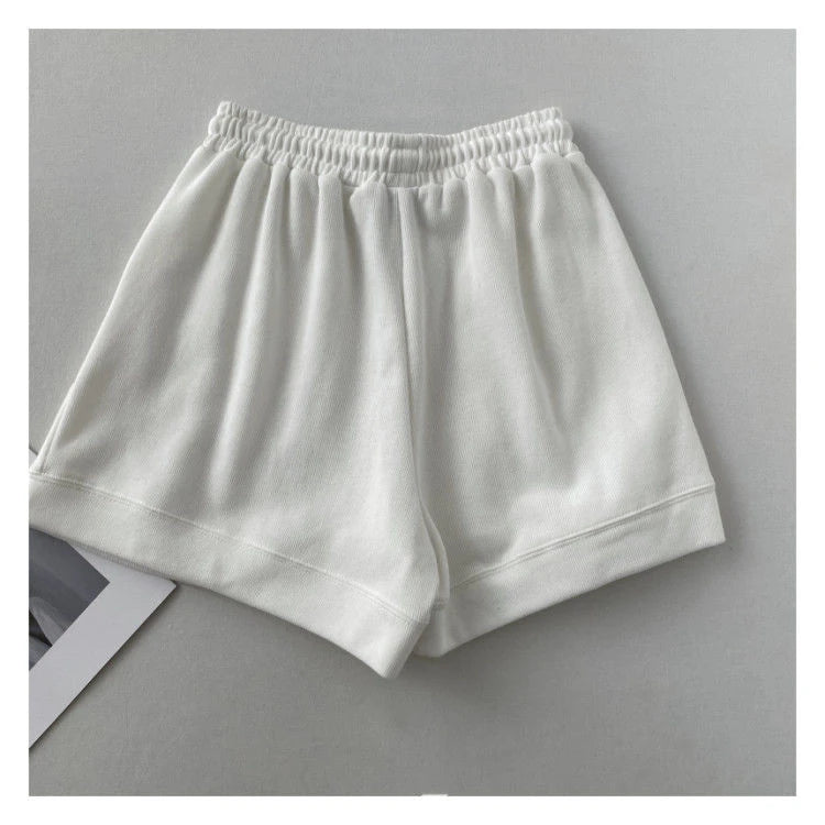 High-waisted Slim Casual Sports Shorts WOMEN'S New Korean Version of Loose Wide-legged Drawstring A- string Pants