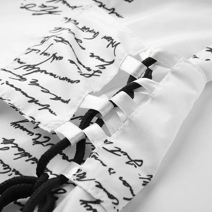 2024 New Summer Women's A Line Mini Dress Slim Fit Sexy Long Sleeved Drawstring Letter Printed Sexy Casual Home Shirt Dress