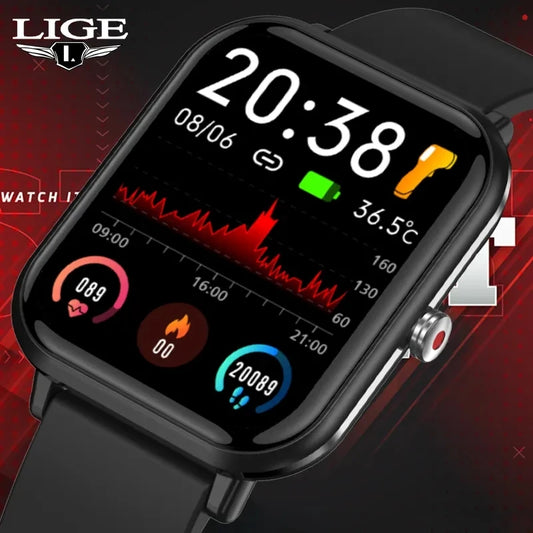 LIGE 2023 New Custom Watch Face Sport Smart Watch Men IP68 Waterproof Heart Rate Blood pressure Women Smartwatch For Android IOS