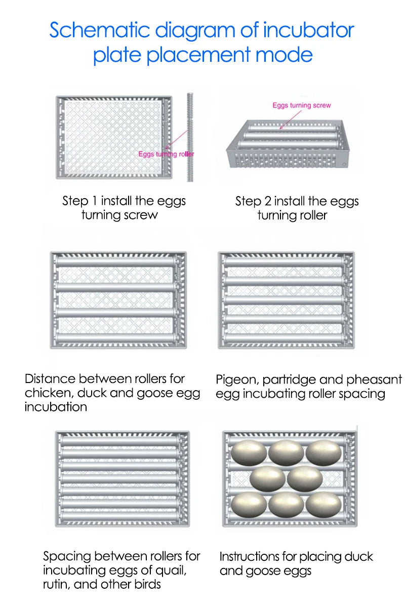 24 Egg Incubator Full Automatic Touch Temperature Control Farm Hatchery Machine Chicken Duck Quail Bird Brooder Eggs Incubator