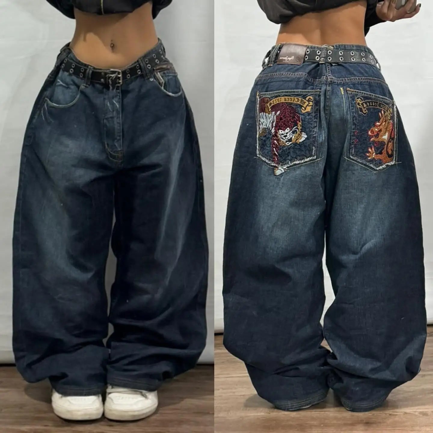 SIRI American Retro Washed High Street Wide-leg Casual Jeans Women 2024 Spring and Autumn New Mid-waist Drape Jeans and Trousers