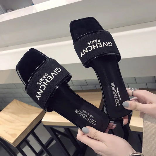 Women's Slippers Brand Summer Sandals 2025 Outdoor Fashion Women's Slippers Casual Party Beach flip-flops Sapatiras Mujer