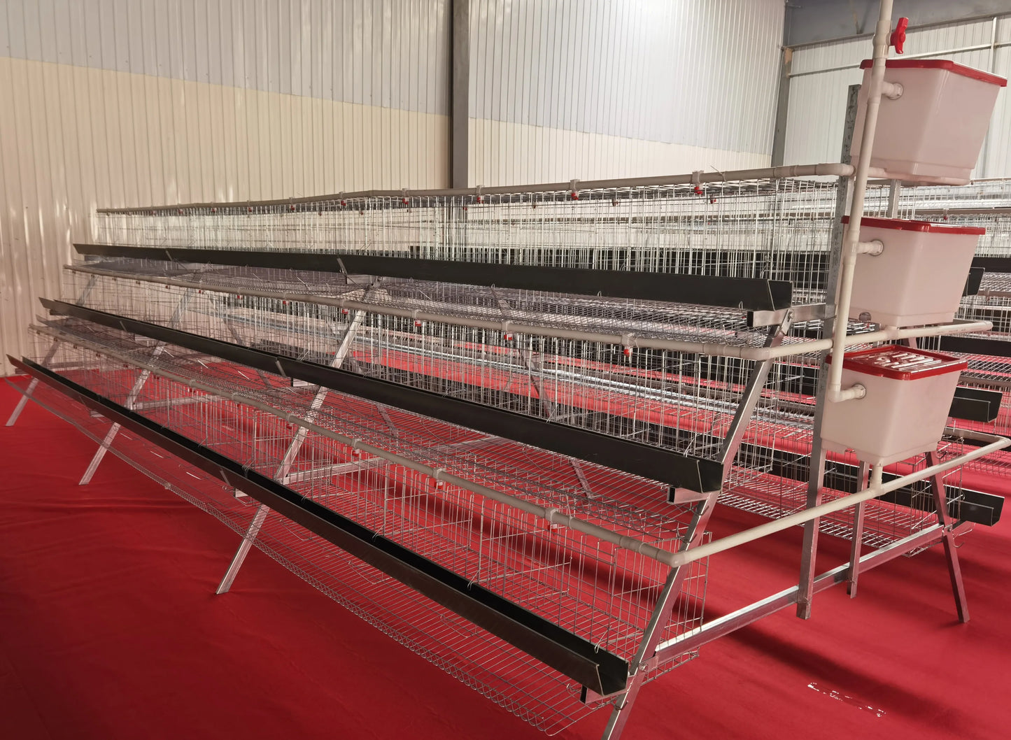 Hot Sale A Type Galvanized 4 Levels 4 Doors Chicken Laying Cage Poultry Equipment