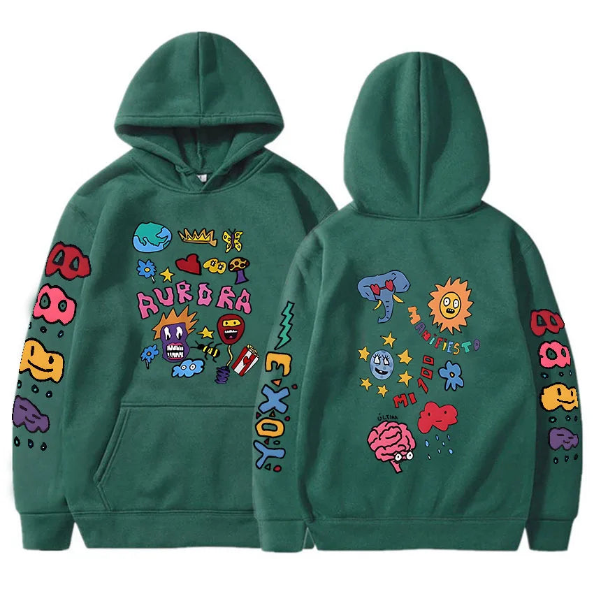 Cartoon Graphic Hoodies Humbe Funny Printing Sweatshirts Sudaderas Hombre Long Sleeve Winter Hooded Pullovers Fleece Soft Hoodie