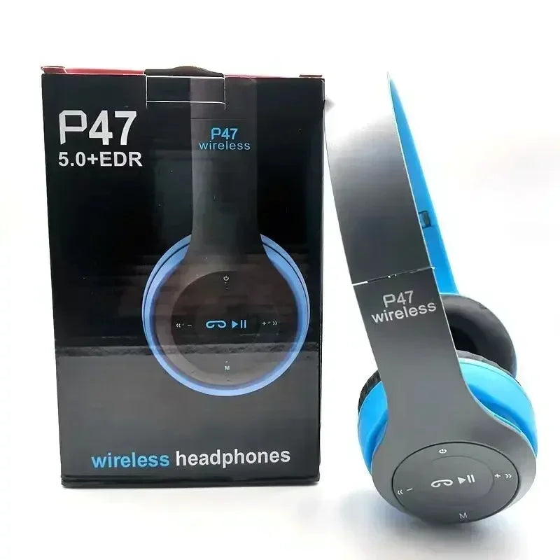 2025 NEW Stereo P47 Headset 5.0 Bluetooth Headset Folding Series Wireless Sports Game Headset for iPhone XiaoMi