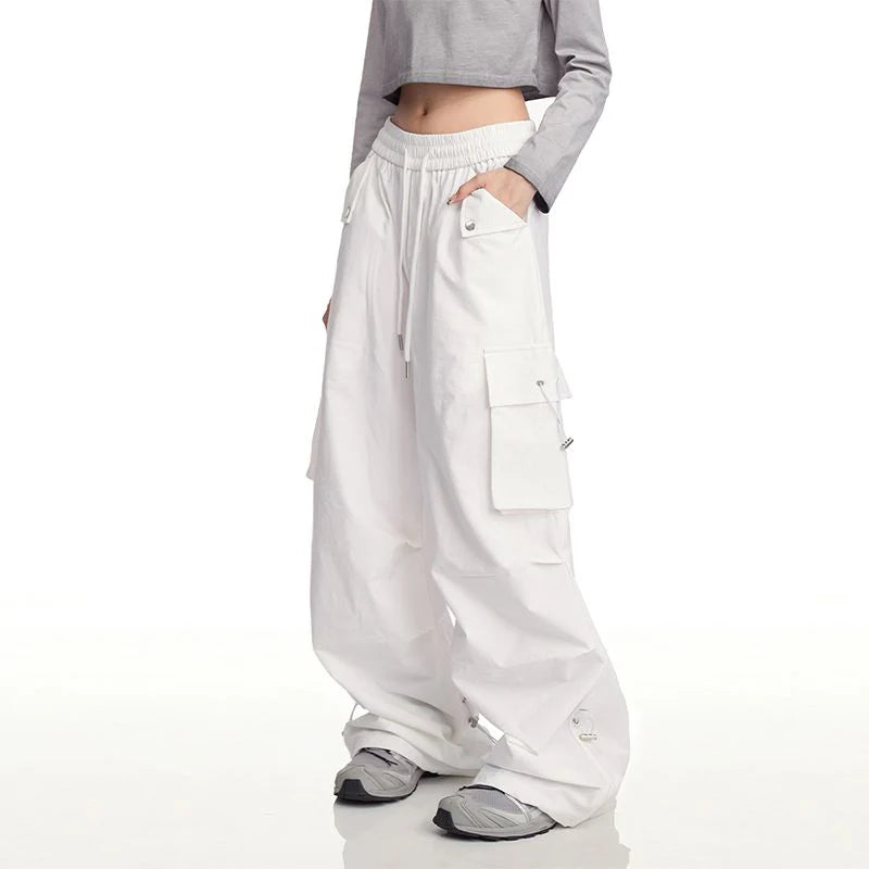 Jmprs Streetwear Cargo Pants Women Y2K High Waist Hip Hop Straight Trousers American Retro Loose Casual Bf Wide Leg Pants New