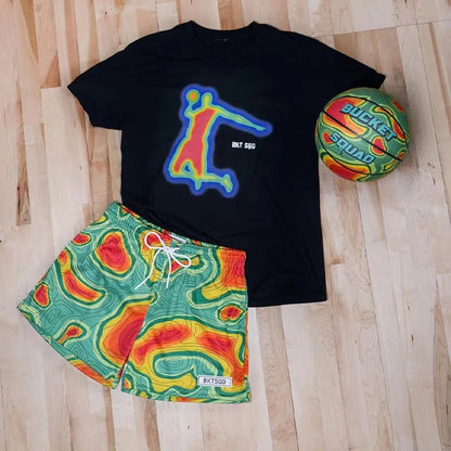 2024 BUCKETSQUAD Summer Mesh Basketball Shorts Men's Quick Drying Loose Sports Shorts Casual Trendy Running Beach Shorts