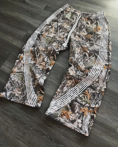 Y2K Streetwear Retro Sweatpants Gothic Hip Hop Camouflage Pattern Loose Casual Pants Mens and Womens Stretch Waist Jogging Pants
