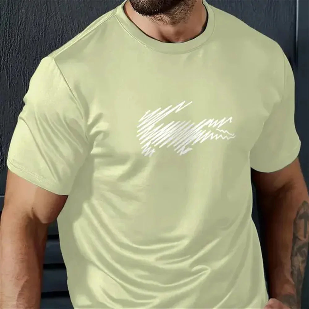 Summer Men's T-Shirt Fashion Street Short Sleeved T Shirt For Men Casual Summer Top Breakable Loose Men Clothing