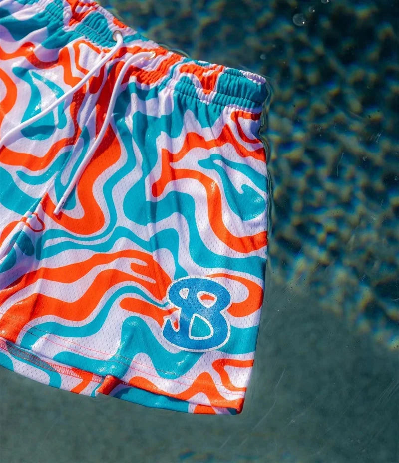 2024 BUCKETSQUAD Summer Mesh Basketball Shorts Men's Quick Drying Loose Sports Shorts Casual Trendy Running Beach Shorts