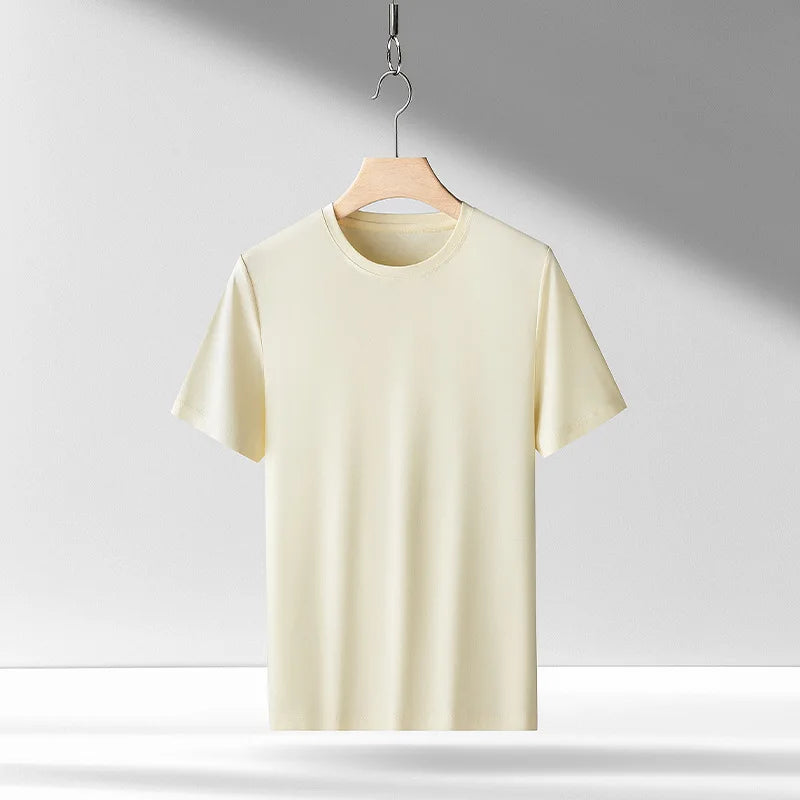 100% Pima Cotton T Shirt Men 14 Color Short Sleeved Tshirt White Round Neck Brand High Quality  Mens Tee Shirts Black Summer new