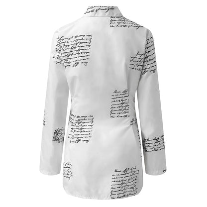 2024 New Summer Women's A Line Mini Dress Slim Fit Sexy Long Sleeved Drawstring Letter Printed Sexy Casual Home Shirt Dress