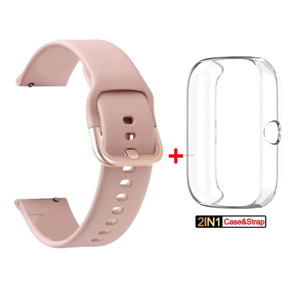 Silicone Strap + TPU Case for Amazfit Bip 3 Pro Smart watch Strap Bracelet for Huami Amazfit Bip 3 Wristband Accessories Band