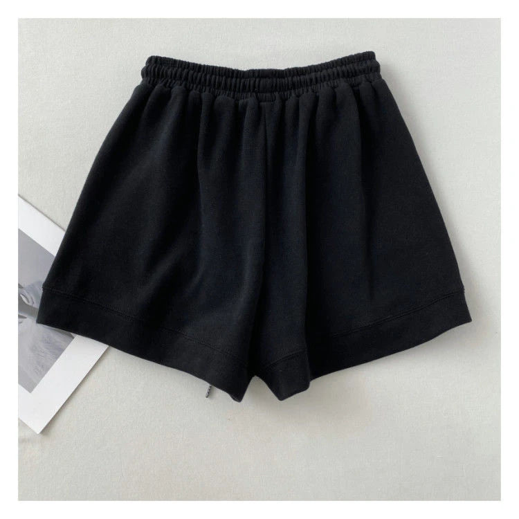 High-waisted Slim Casual Sports Shorts WOMEN'S New Korean Version of Loose Wide-legged Drawstring A- string Pants