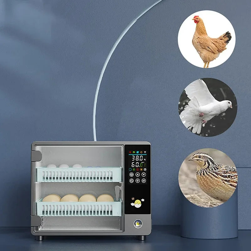 24 Egg Incubator Full Automatic Touch Temperature Control Farm Hatchery Machine Chicken Duck Quail Bird Brooder Eggs Incubator