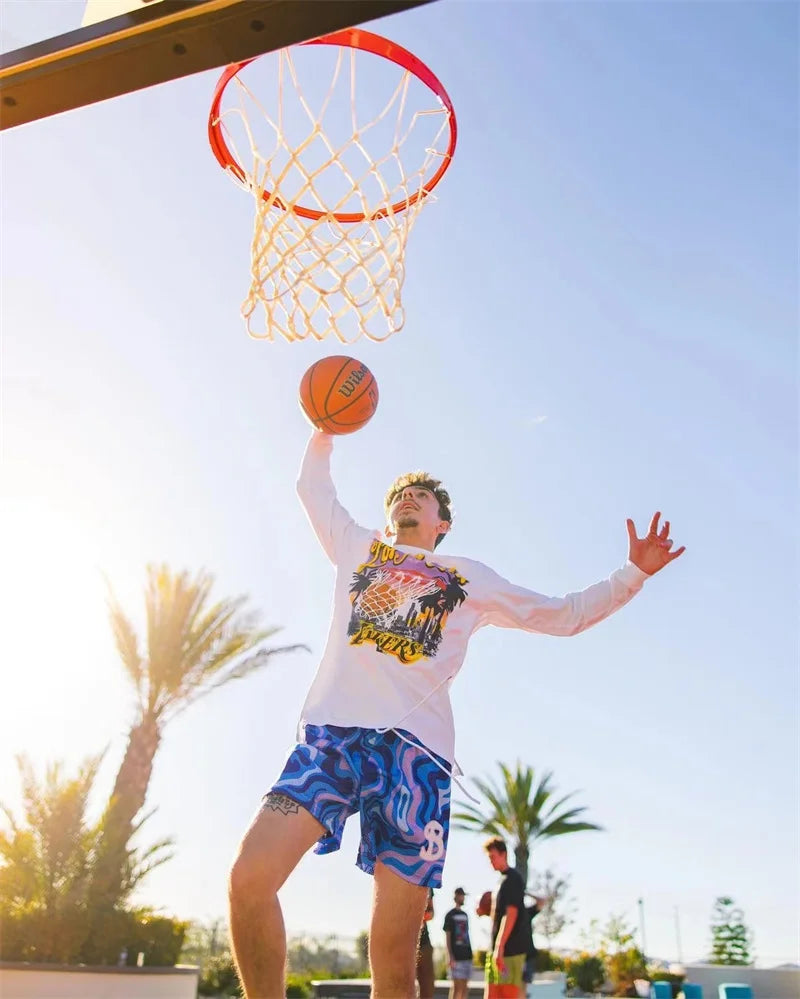 2024 BUCKETSQUAD Summer Mesh Basketball Shorts Men's Quick Drying Loose Sports Shorts Casual Trendy Running Beach Shorts