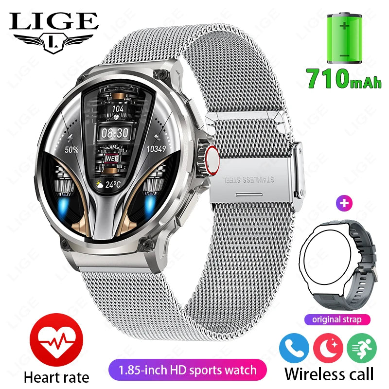 LIGE 710MAH Large Battery Smart Watch Men Outdoor Sports Fitness Bluetooth Call Bracelet Tracker Waterproof 2024 Smartwatch Gift