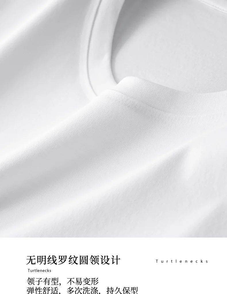 100% Pima Cotton T Shirt Men 14 Color Short Sleeved Tshirt White Round Neck Brand High Quality  Mens Tee Shirts Black Summer new