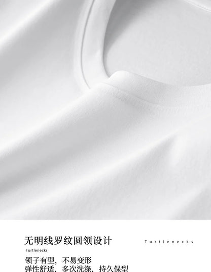 100% Pima Cotton T Shirt Men 14 Color Short Sleeved Tshirt White Round Neck Brand High Quality  Mens Tee Shirts Black Summer new
