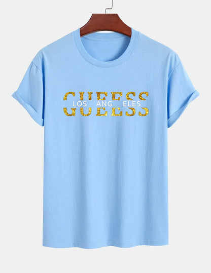 Women's T-shirt 100% pure cotton summer casual loose fashion GUESS Los Angeles letter printed round neck short sleeved T-shirt