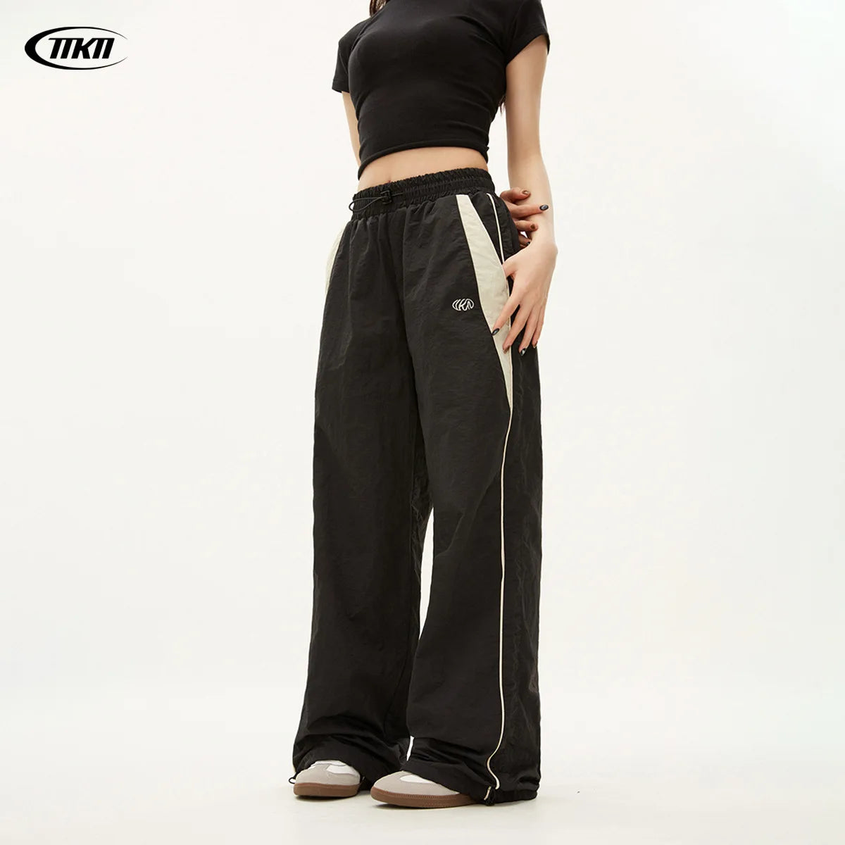 Y2K Vintage Fashion Loose Pant 2024 Casual Street Hip Hop Baggy Pants High Waist Wide Leg Trousers Solid Joggers Women Clothes