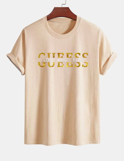 Women's T-shirt 100% pure cotton summer casual loose fashion GUESS Los Angeles letter printed round neck short sleeved T-shirt