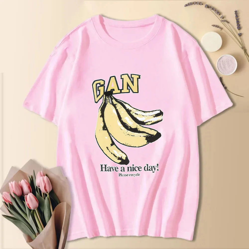 2024 Cute Summer Fashion Short Sleeve Cooton T-Shirts Letter Printed Tees Women Cresw Neck Tops Funny Animals Shirt Rabbit Shirt