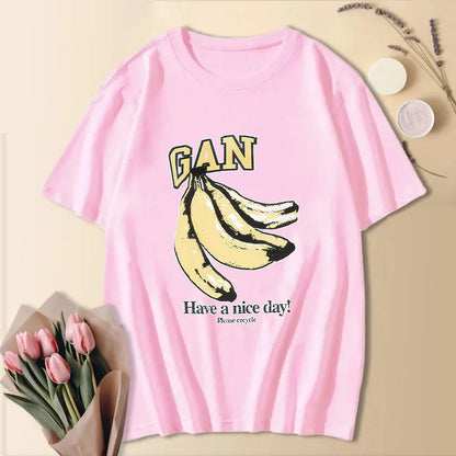 2024 Cute Summer Fashion Short Sleeve Cooton T-Shirts Letter Printed Tees Women Cresw Neck Tops Funny Animals Shirt Rabbit Shirt