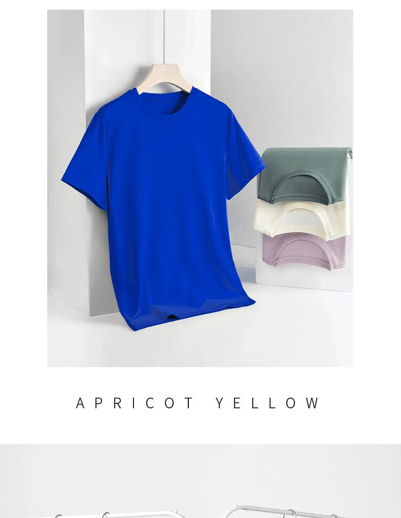100% Pima Cotton T Shirt Men 14 Color Short Sleeved Tshirt White Round Neck Brand High Quality  Mens Tee Shirts Black Summer new