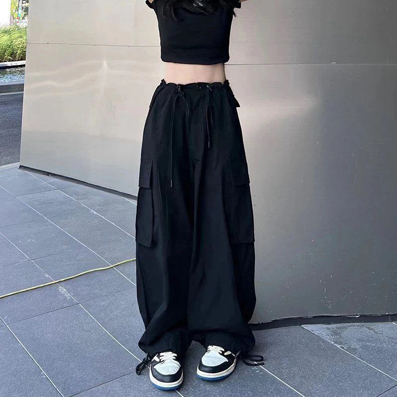 Y2K Cargo Pants Women Oversized Wide Leg Sweatpants Streetwear High Waist Baggy Joggers Harajuku Hip Hop Casual Sports Trousers